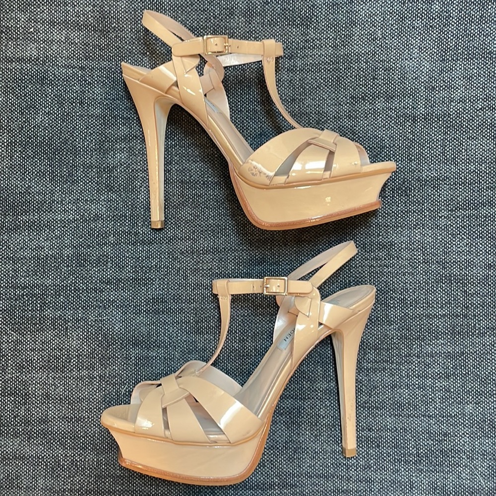 Steve Madden Kannada High Heel - Nude Patent (worn once) — like YSL Tribute